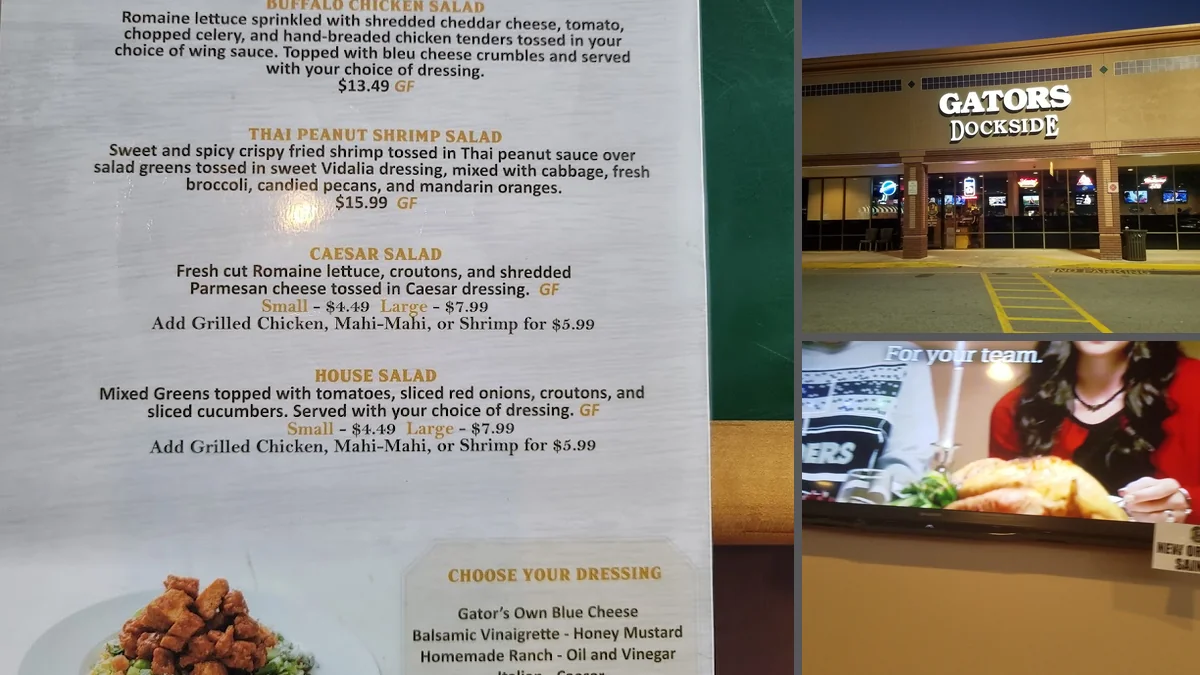 Shared plates on a restaurant table.